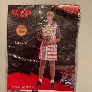 Stranger Things Eleven  Kids Costume Medium 8-10 New Dress Halloween cosplay